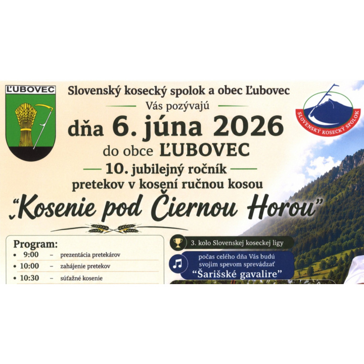 Pozvánka na kultúrno-spoločenské podujatie